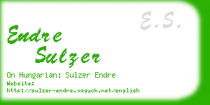 endre sulzer business card